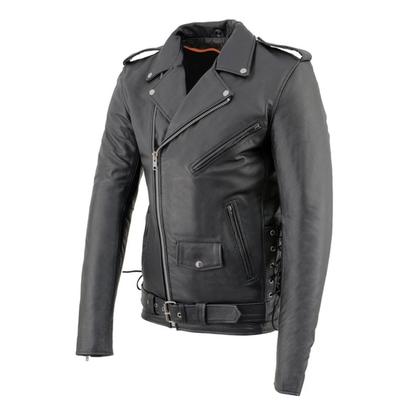 NWOT MILWAUKEE LEATHER BLACK LEATHER CLASSIC BRANDO MOTORCYCLE JACKET - Picture 3 of 14